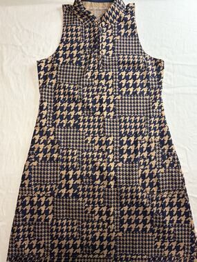 NWT Peter Millar Women’s S Sleeveless 1/4 Zip Golf Dress Houndstooth UPF 50+